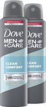 Dove Men+Care Clean Comfort Deodorant Spray - 2 x 150ml - Voordeelverpakking