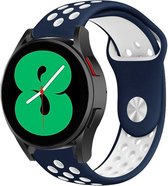 Strap-it Samsung Galaxy Watch 4 - 40mm sport band - blauw/wit