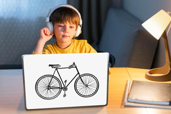 Sticker pour ordinateur portable - 12,3 pouces - Vintage - Vélo - Dessin