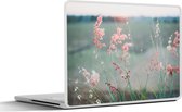 Laptop sticker - 14 inch - Bloemen - Water - Roze - 32x5x23x5cm - Laptopstickers - Laptop skin - Cover