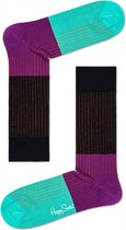 Happy Socks Block Rib Sokken Groen/paars/zwart | Maat 36-40
