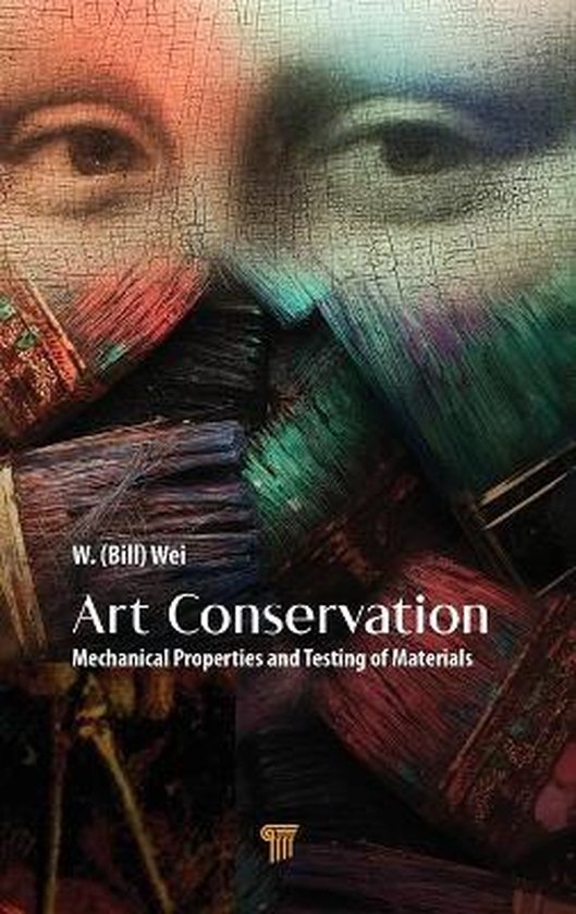 Livre "Art Conservation" avec une image d'un visage et des pinceaux.