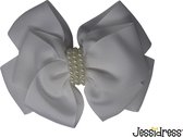 Jessidress® Haarclips Elegante Haarclip met dubbele Haarstrik - Wit
