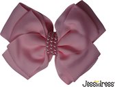 Jessidress® Haarclips Elegante Haarclip met dubbele Haarstrik - Roze