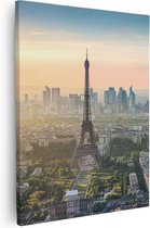 Artaza Canvas Schilderij Skyline Van Parijs Met De Eiffeltoren - 40x50 - Foto Op Canvas - Canvas Print