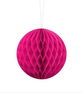 Honeycomb decoratie roze 2x 1x ca 20 cm en 1x ca 30 cm