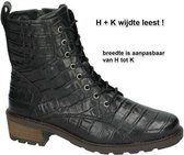 Solidus Kinga Dames Veterboots - Zwart - Maat 39.5