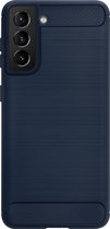 BMAX Carbon soft case hoesje geschikt voor Samsung Galaxy S21 Plus / Soft cover / Telefoonhoesje / Beschermhoesje / Telefoonbescherming - Blauw