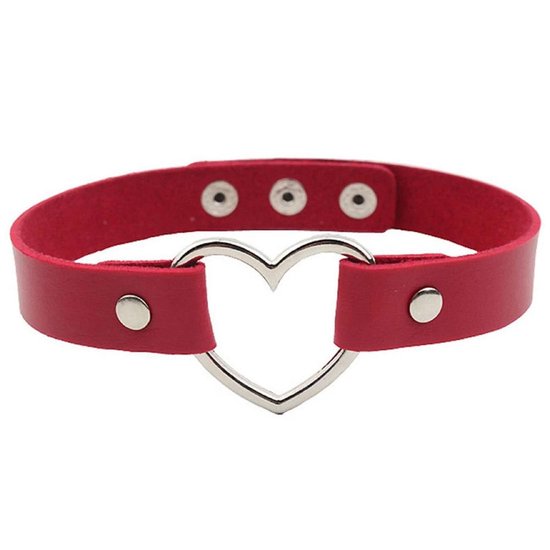 Miresa - sexy hart choker - verstelbaar met drie knopen – Rood
