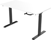 OrangeLabel S1 Desk zit/sta met slingerverstelling. Onderstel metaal zwart en blad 120x80 wit. Verstelbaar van 68.5 t/m 116.5 cm.