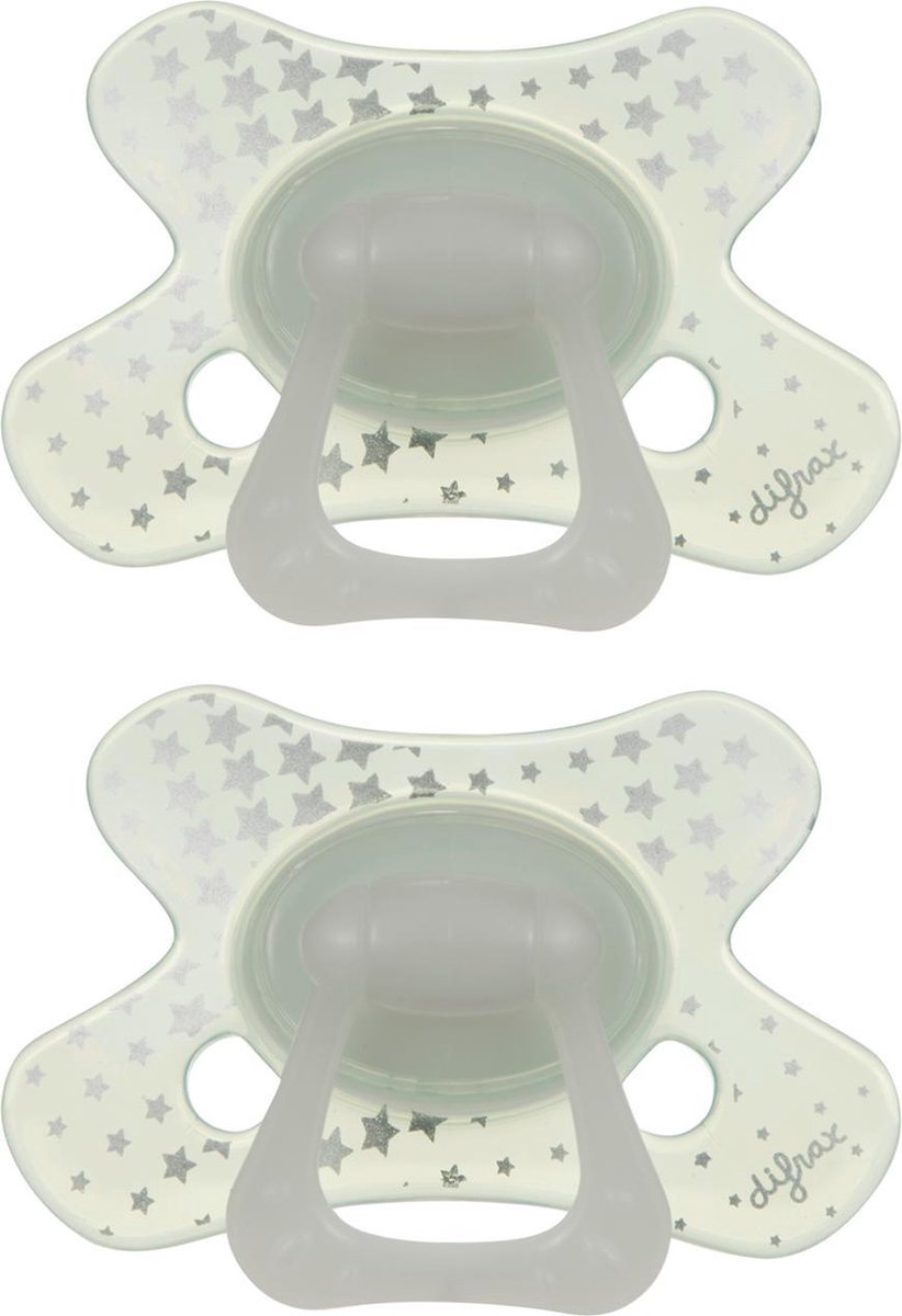 Goedkoopste Difrax - Natural Fopspeen - 12 Maanden - Glow in the Dark Speen - 2 st.