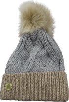 Muts dames winter met omslagrand en pompon