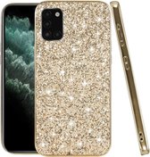 Hoesje geschikt voor Samsung Galaxy A21s - Goud - Glitters