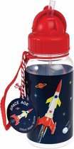 Rex London - Space Age - Drinkfles met Rietje - Drinkbeker - Schoolbeker - 500ml - Rood