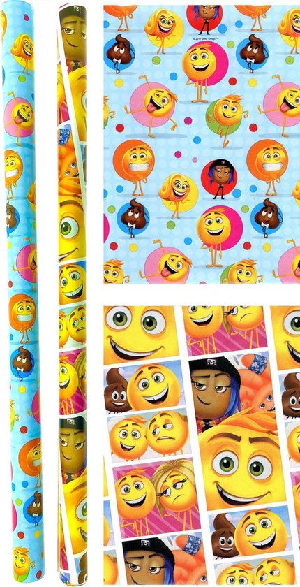 Emoji - Papier cadeau Smiley 200 x 70 cm - 5 rouleaux | bol.com