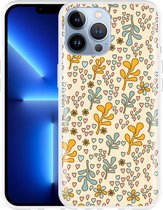 iPhone 13 Pro Max Hoesje Doodle Flower Pattern - Designed by Cazy