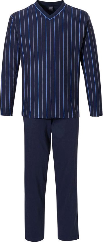 Blauw gestreepte heren pyjama katoen