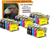MediaHolland® Brother LC123 - Huismerk Inktcartridge -  Multipack - 8x Zwart / 4x Kleur