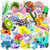 Vsco girl stickers - 100 stickers voor instagram meiden - vrolijke stickermix - Voor laptop, agenda, schriften, koffer, etc.