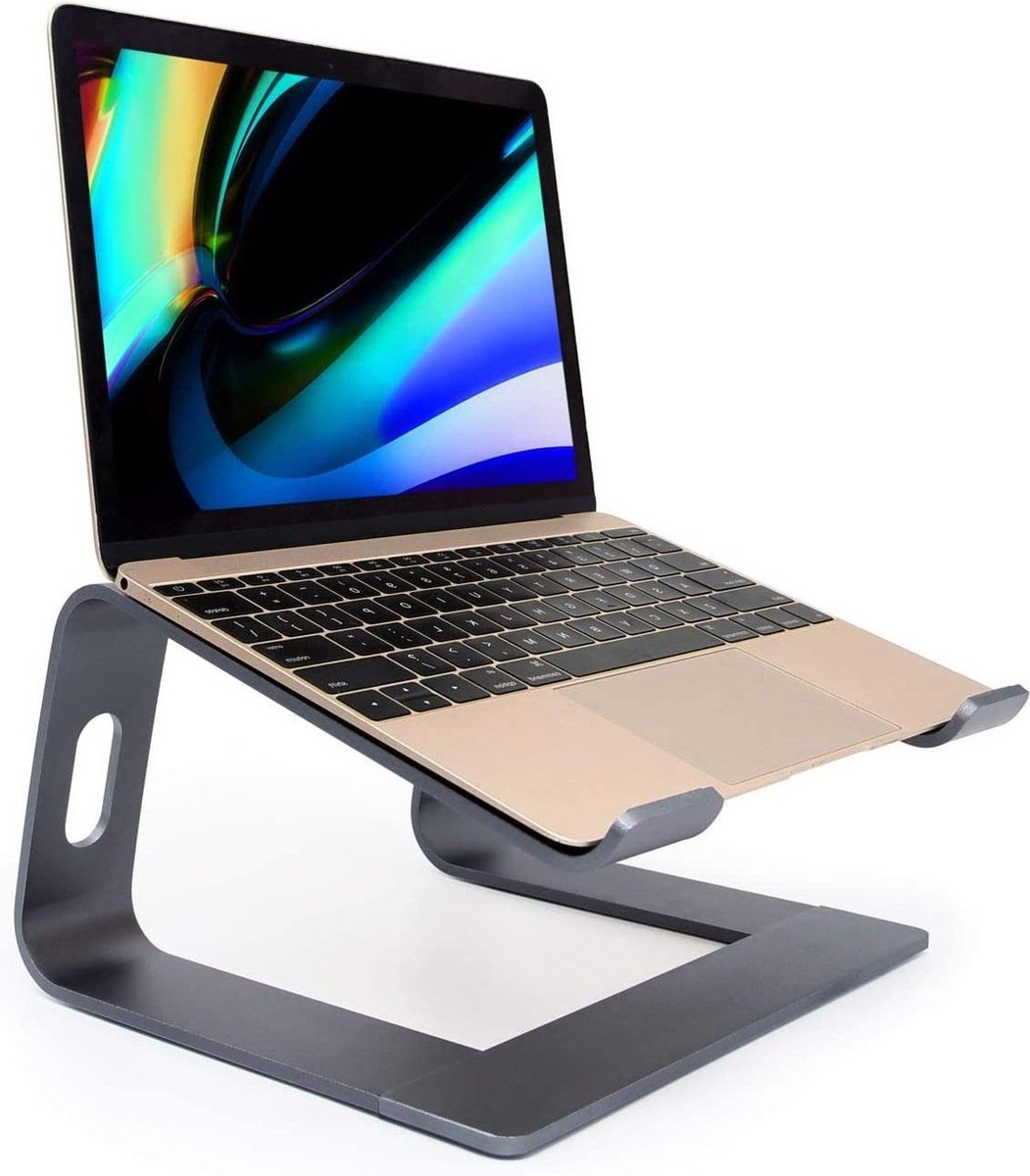 Laptop standaard ergonomisch grijs - laptop verhoger 3 delig - laptop tafel - laptoptafel - laptopstandaard - laptophouder