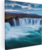 Artaza Canvas Schilderij Watervallen In Het Blauw Groene Water - 60x60 - Foto Op Canvas - Canvas Print