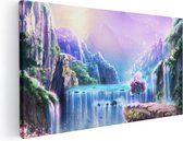 Artaza - Peinture sur toile - Cascade colorée de conte de fées - Abstrait - 80x40 - Photo sur toile - Impression sur toile