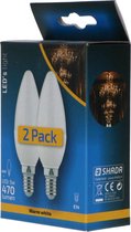 LED's Light LED E14 lampen - Kaars C35 - 5W vervangt 40W - Warm wit - Duopack