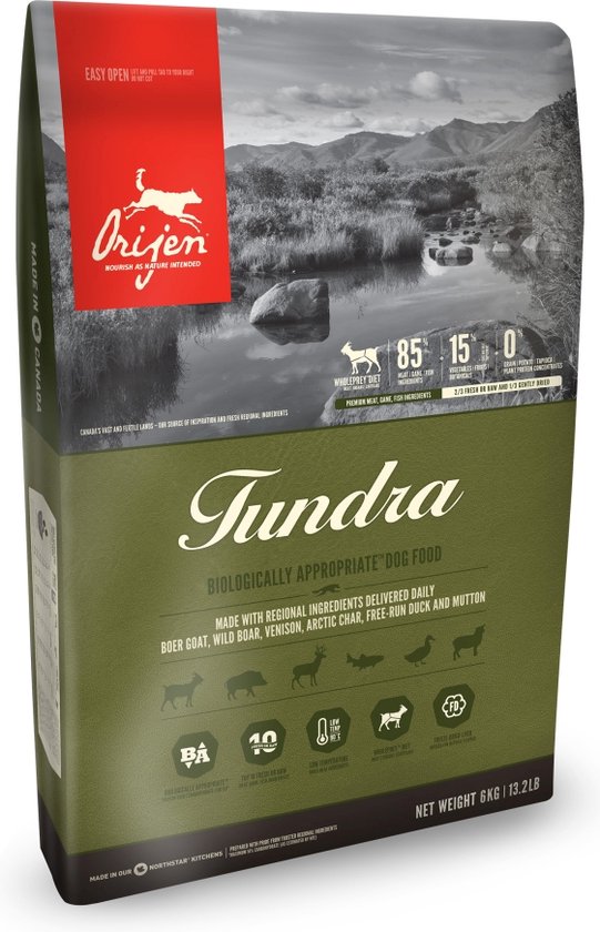 Orijen Whole Prey Tundra Dog - Geit & Zwijn - Hondenvoer - 11.4 kg