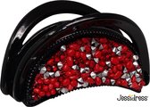 Jessidress® Luxe Haarclips Haarklem Zeer Sterke Haarklemmen vol strass 6,5 cm - Rood