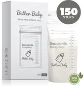 Moedermelk Bewaarzakjes van Better Baby - 150 - BPA Vrij - Borstvoeding Zakjes met Dubbele Ritssluiting - 220ML inhoud - Kiekeboe garantie*