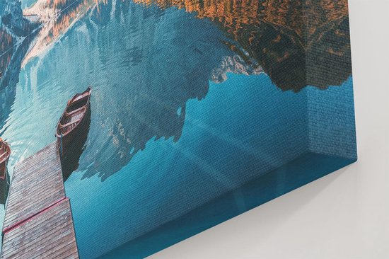 Artaza - Peinture sur toile - Deux bateaux sur le lac dans les Montagnes - 60 x 90 - Photo sur toile - Impression sur toile