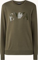 Emporio Armani Pullover met logoprint - Groen - Maat M