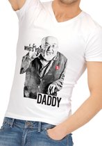 Shots S-Line Fun shirt Funny Shirts - Who's Your Daddy S - wit,meerkleurig