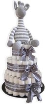 XL Luiertaart - Pampertaart - 92 Pampers - Grijs