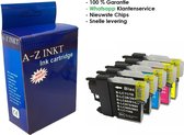 AtotZinkt huismerk cartridges voor LC 985 XL Multipack  Multipack van 4 inktcartridges voor Brother DCP J125, J140W, J315W, J515W, MFC J220, J265W, J410, J415W