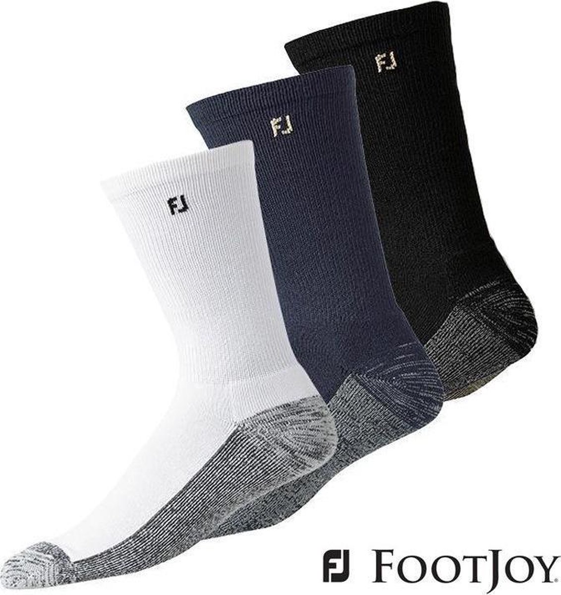 Calze Sportive Footjoy ProDry, Bianche, Taglia XL, Unisex, Nuove Con Etichette