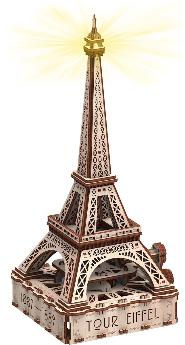 Monsieur. Puzzle Playwood 3D en bois - Tour Eiffel - avec éclairage LED -  10205 -... | bol.com
