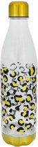 XL Drinkfles MARIJE - Panter - Waterfles - Transparant / Goud - Kunststof - 1 Liter