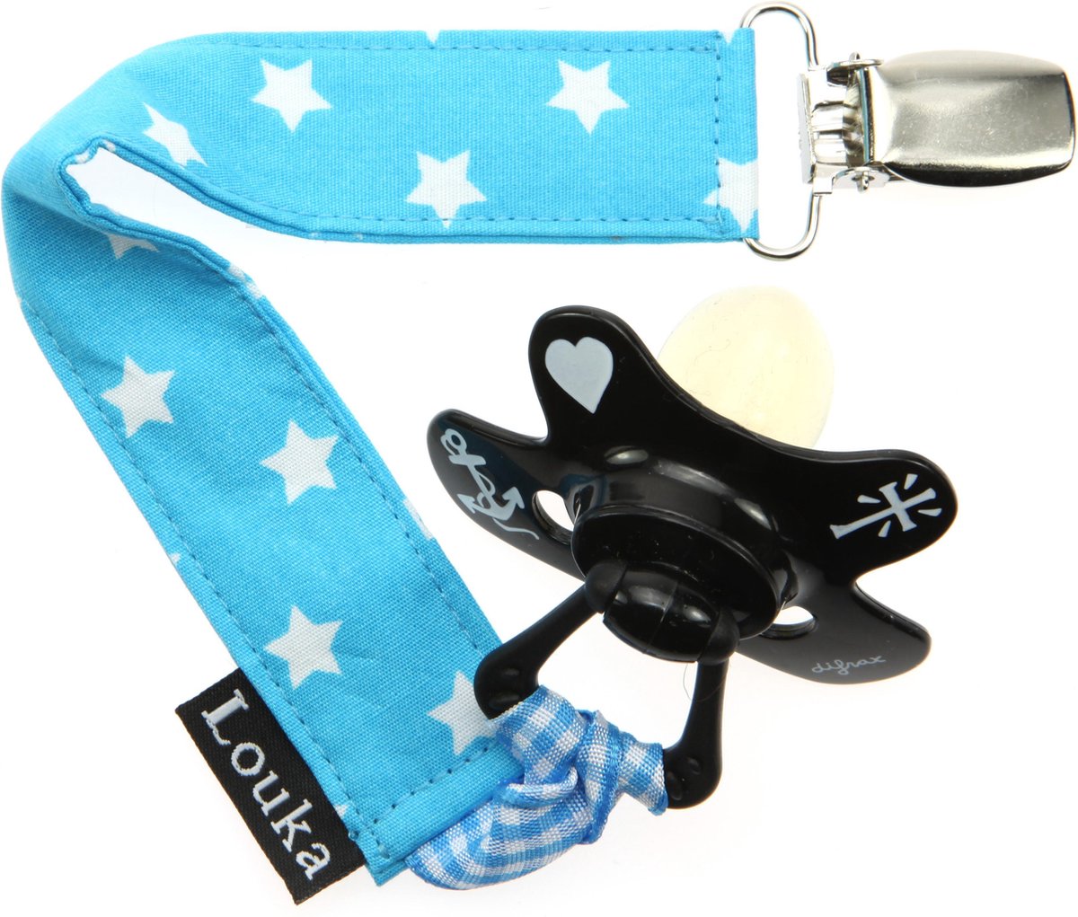 Goedkoopste Louka Speenkoord turquoise met witte ster - speenketting