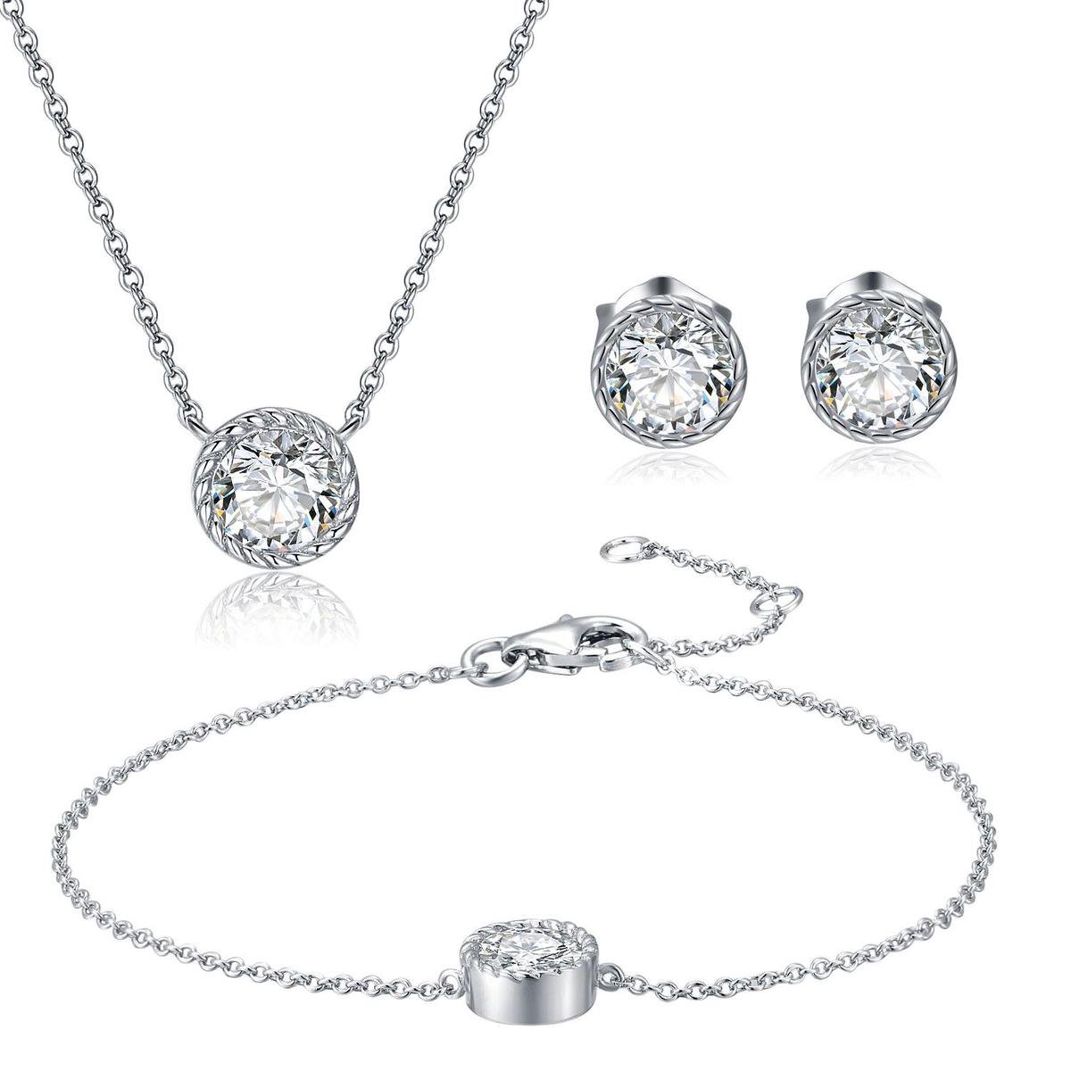 Di Lusso - Set Elancourt - Zirkonia - Zilver 925 - Dames - 45 cm
