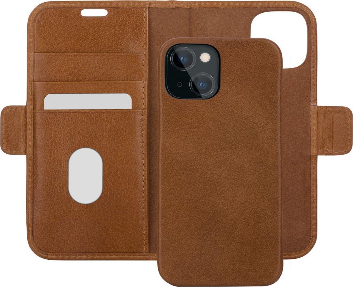 iPhone 13 Bookcase hoesje - dbramante1928 - Effen Cognac - Leer