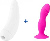 Satisfyer Curvy 2+ - Wit - Luchtdruk Vibrator + Stevige Dildo met Zuignap - 15.5cm