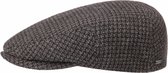 Stetson Kent structure wollen winterpet flatcap kleur grijs bruin maat M/L 58 centimeter