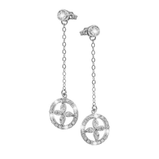 Di Lusso - Oorhangers Pessac - Cubic Zirkonia - Zilver 925 - Dames - 45 mm