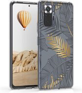 kwmobile hoesje voor Xiaomi Redmi Note 10 Pro - backcover voor smartphone - Jungle design - goud / grijs / transparant