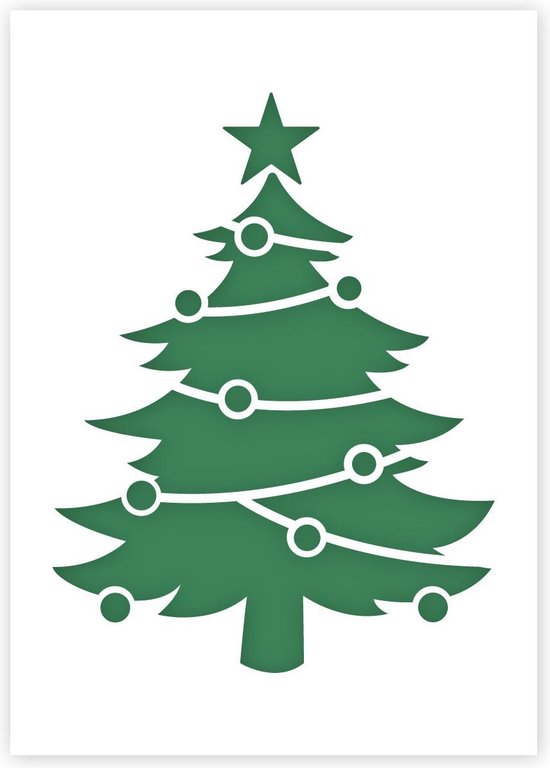 QBIX Kerstboom Sjabloon A3 Formaat Kunststof Uitsnede 31cm hoog