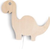 Houten wandlamp kinderkamer | Dino - blank | toddie.nl