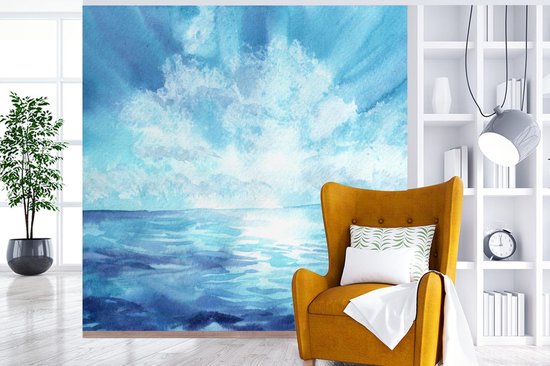 Papier Peint - Papier peint photo Mer - Ciel - Soleil - Largeur 300 cm x Hauteur 300 cm