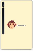 Tablet Backcover met foto Geschikt voor Samsung Galaxy Tab S7 Plus Hoesje Aap met doorzichte zijkanten