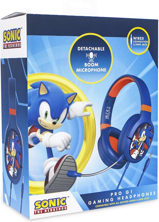 Casque Sonic The Hedgehog Pour Enfants - Volume Limité 85 DB, Jack 3,5 Mm, Multi-appareils